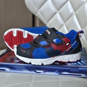 Size 10 Marvel Spider Man Kids Sneakers - Blue, Red, and Black